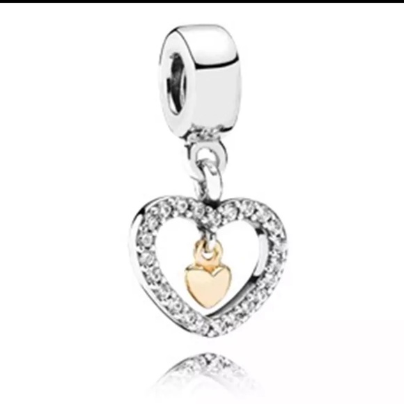 💛VERY BEAUTIFUL AND UNDERSTATED SILVER&GOLD CHARM FOR ANY PANDORA BRACELET💛 - Picture 1 of 3